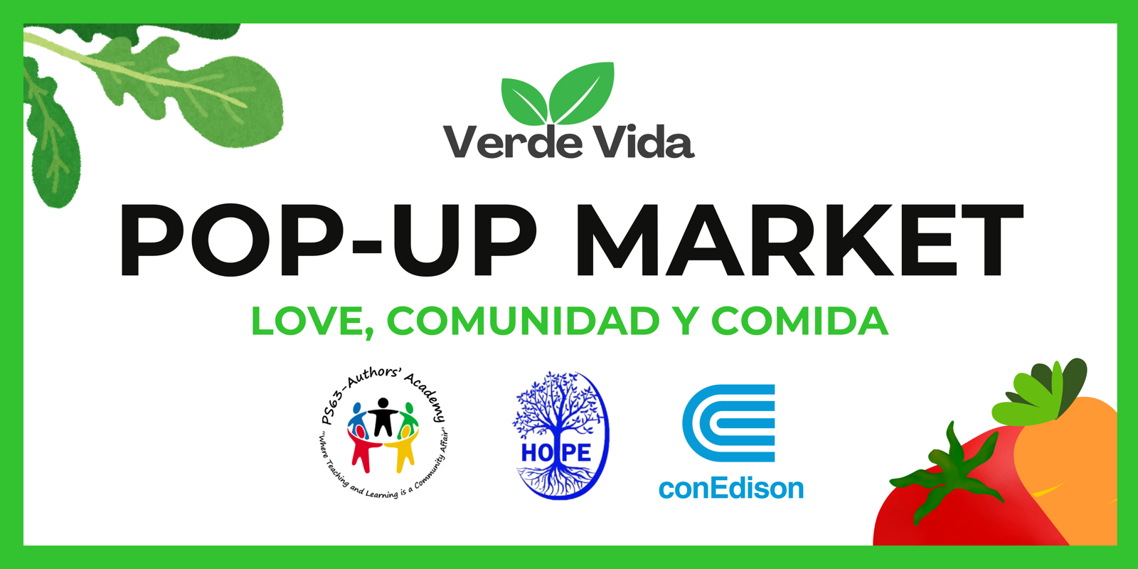 Verde Vida Pop-Up Market banner - horizontal